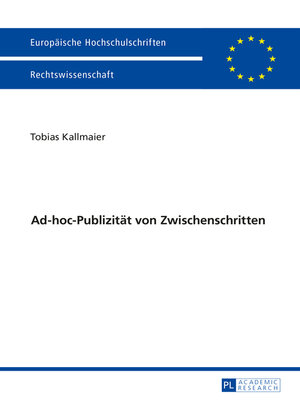 cover image of Ad-hoc-Publizitaet von Zwischenschritten